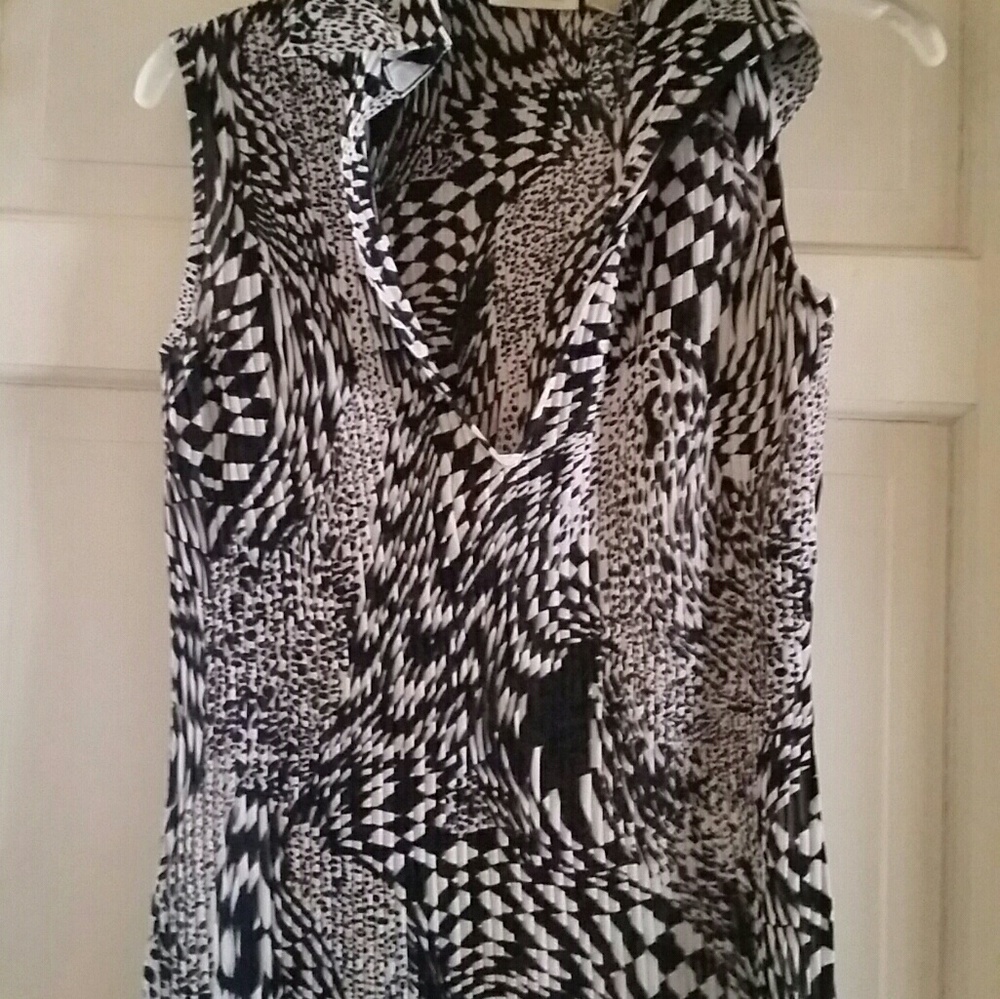 Caviar Designer Black& White Blouse Size Xl